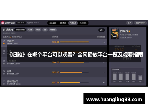 《归路》在哪个平台可以观看？全网播放平台一览及观看指南